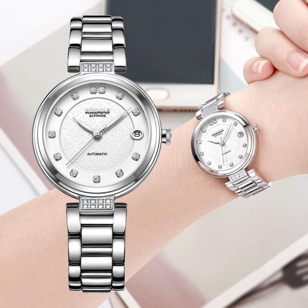 wristwatches brand ruimas women mechanical watches fashion stainless steel automatic female watch ladies luxury self-winding wristwatch, Slivery;brown
wristwatches brand ruimas women mechanical watches fashion stainless steel automatic female watch ladies luxury self-winding wristwatch, Slivery;brown