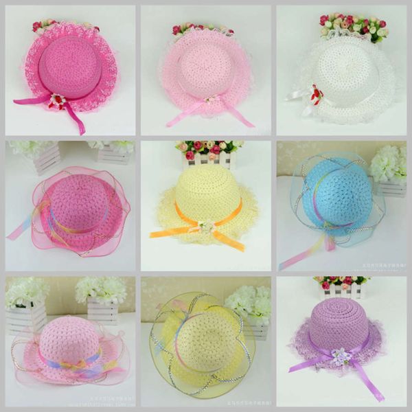 summer children's sunscreen hat breathable flower lace baby sun beach fisherman's, Yellow 
summer children's sunscreen hat breathable flower lace baby sun beach fisherman's, Yellow