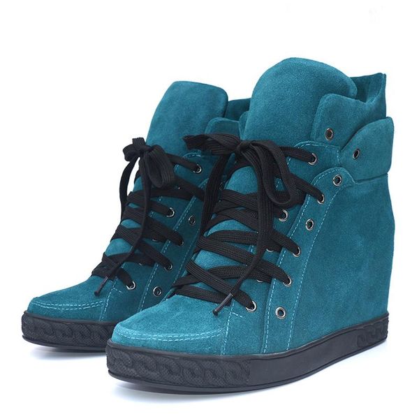 boots sneaker high heel winter women booties lace up wedges hidden shoes suede solid manufacturer genuinen leather 8 cm, Black
boots sneaker high heel winter women booties lace up wedges hidden shoes suede solid manufacturer genuinen leather 8 cm, Black