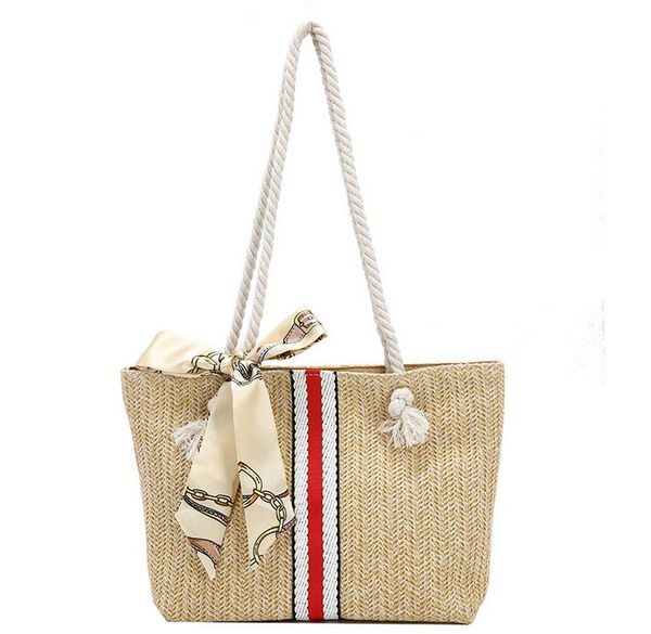 large capacity shoulder bag female 2021 fashion straw ins silk scarf tide woven tote bags, Black;red
large capacity shoulder bag female 2021 fashion straw ins silk scarf tide woven tote bags, Black;red