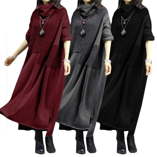 casual dresses womens vintage long sleeve hight neck warm sweatshirt maxi loose patchwork dress women plus size -5xl, Black;gray
casual dresses womens vintage long sleeve hight neck warm sweatshirt maxi loose patchwork dress women plus size -5xl, Black;gray