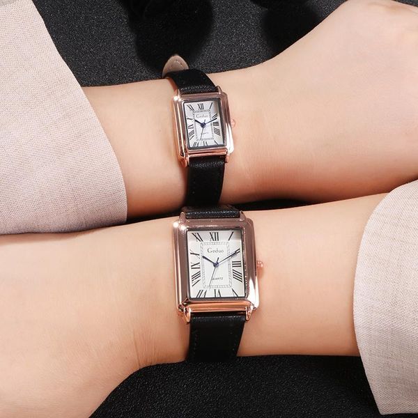 wristwatches retro rectangular rose gold roman scale luxury temperament business men's watch simple quartz womens couples, Slivery;brown
wristwatches retro rectangular rose gold roman scale luxury temperament business men's watch simple quartz womens couples, Slivery;brown