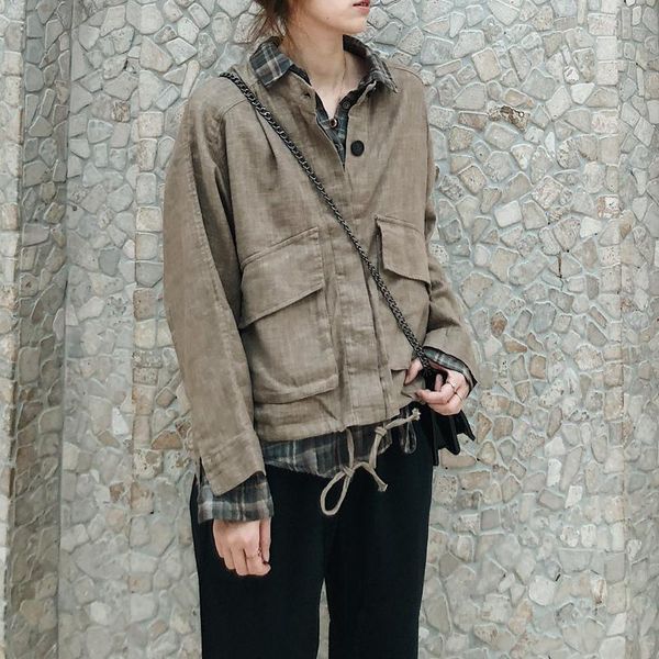 women's jackets 2021 large round neck art cotton loose linen tooling casual coat 04, Black;brown
women's jackets 2021 large round neck art cotton loose linen tooling casual coat 04, Black;brown