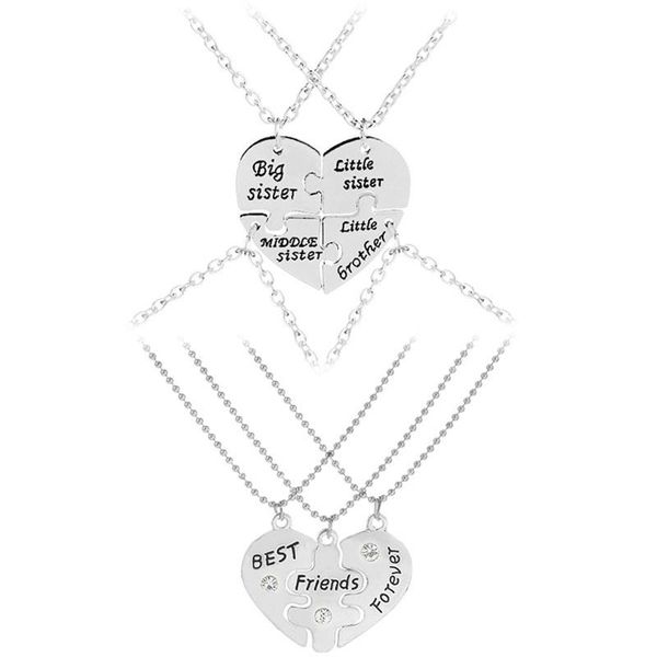 pendant necklaces trendy set friends heart inlay crystal stone necklace for brothers and sisters good girlfriends gift, Silver
pendant necklaces trendy set friends heart inlay crystal stone necklace for brothers and sisters good girlfriends gift, Silver