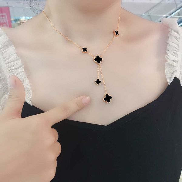 necklace net red titanium steel necklace double-sided clover clavicle chain women's simple luxury temperament pendant, Silver
necklace net red titanium steel necklace double-sided clover clavicle chain women's simple luxury temperament pendant, Silver