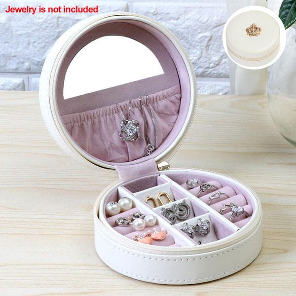 jewelry pouches, bags earring holder crown design solid organizer box pu leather round case with mirror rings display portable necklace, Pink;blue
jewelry pouches, bags earring holder crown design solid organizer box pu leather round case with mirror rings display portable necklace, Pink;blue