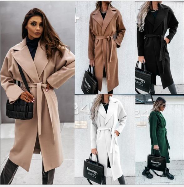 women's wool & blends 2021 amazon autumn and winter fashion temperament long sleeve suit collar lace up nizi coat women, Black
women's wool & blends 2021 amazon autumn and winter fashion temperament long sleeve suit collar lace up nizi coat women, Black