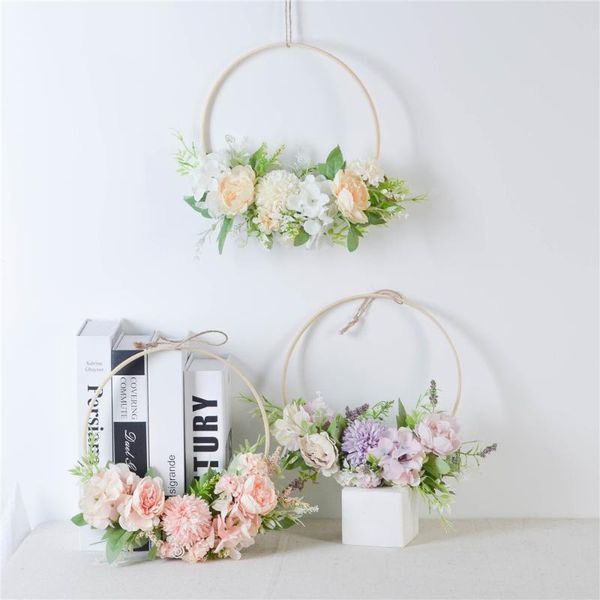 decorative flowers & wreaths cilected artificial peony hydrangea bamboo ring wreath wall hanging nordic ins small fresh simulation garland h
decorative flowers & wreaths cilected artificial peony hydrangea bamboo ring wreath wall hanging nordic ins small fresh simulation garland h