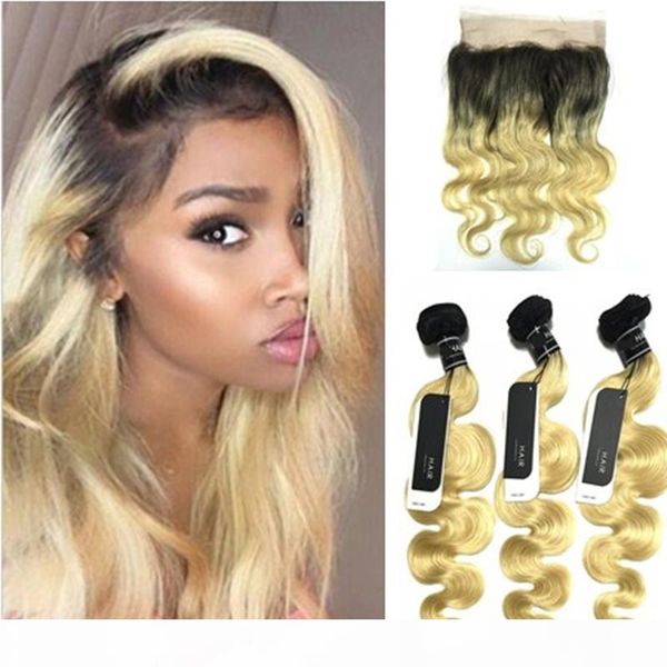 dark roots blonde 360 lace frontal with bundles two tone #1b 613 360 lace frontal with body wave human hair weave 22.5*4*2, Black;brown
dark roots blonde 360 lace frontal with bundles two tone #1b 613 360 lace frontal with body wave human hair weave 22.5*4*2, Black;brown