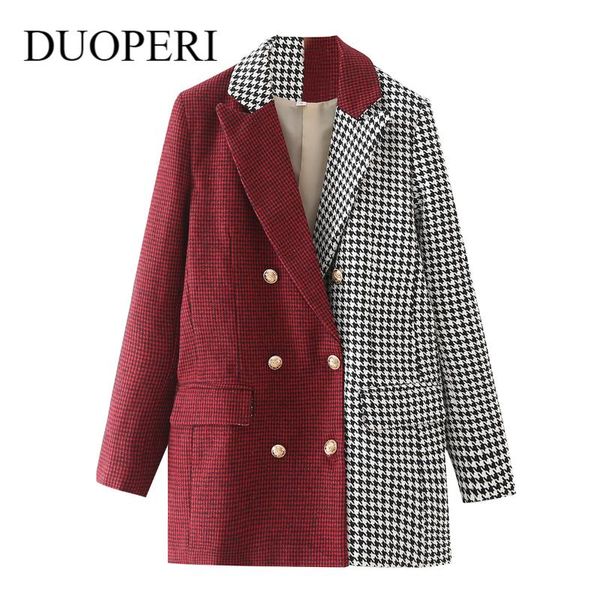 women's suits & blazers duoperi women fashion double breasted patchwork check blazer coat with pocket long sleeve vintage female outerw, White;black
women's suits & blazers duoperi women fashion double breasted patchwork check blazer coat with pocket long sleeve vintage female outerw, White;black
