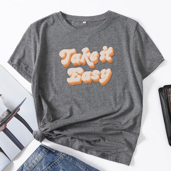 women's t-shirt take it easy resist girl power woman summer women cotton short sleeve t-shirts graphic tees female shirt clothes, White
women's t-shirt take it easy resist girl power woman summer women cotton short sleeve t-shirts graphic tees female shirt clothes, White