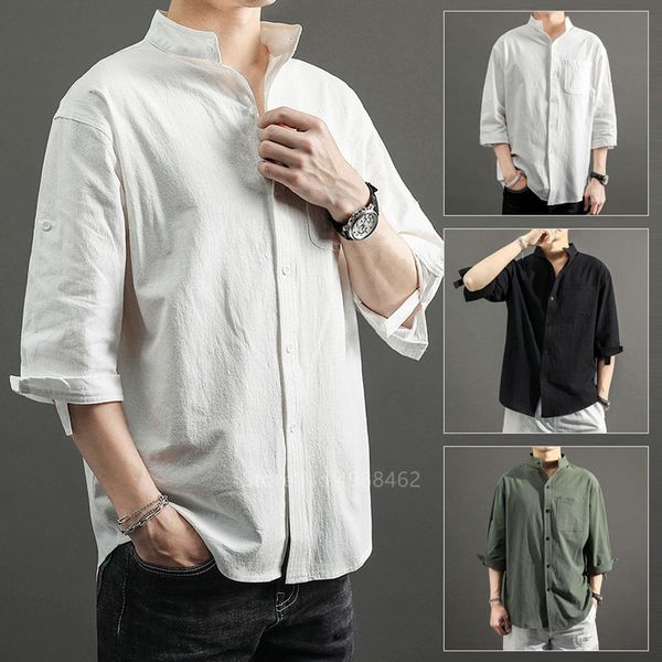 2021 new summer chinese linen men's shirt traditional clothing retro medieval causal stand collar short sleeve solid color men m3p9, White;black
2021 new summer chinese linen men's shirt traditional clothing retro medieval causal stand collar short sleeve solid color men m3p9, White;black