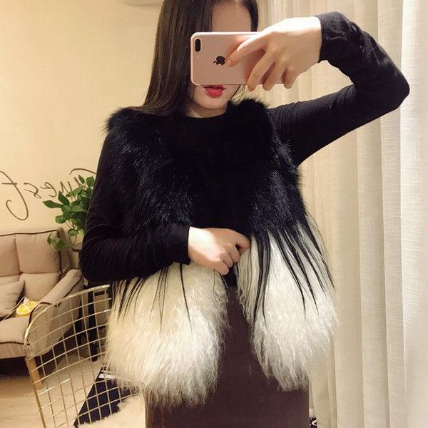 women's fur & faux 2021 women winter short genuine wool waistcoat female real mongolia sheep vest ladies patchwork sleevless coats u678, Black
women's fur & faux 2021 women winter short genuine wool waistcoat female real mongolia sheep vest ladies patchwork sleevless coats u678, Black