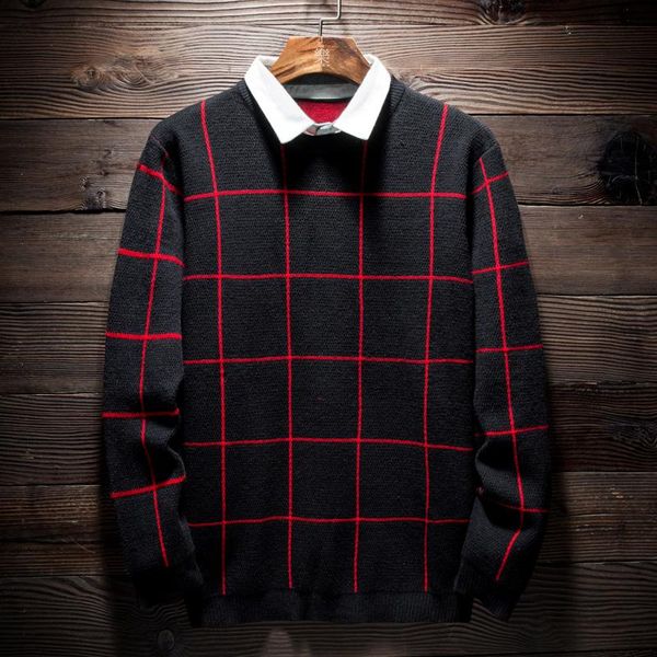 men's sweaters 2021 round neck autumn and winter sweater pullover trend plaid fake two piece, White;black
men's sweaters 2021 round neck autumn and winter sweater pullover trend plaid fake two piece, White;black