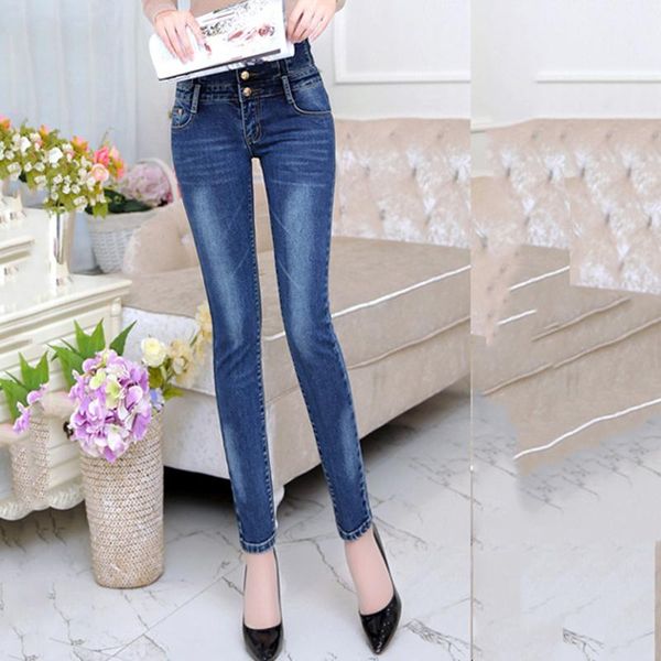 women's jeans 2021 spring and summer stretch women casual abdomen tight-fitting denim trousers breasted high-waisted, Blue
women's jeans 2021 spring and summer stretch women casual abdomen tight-fitting denim trousers breasted high-waisted, Blue