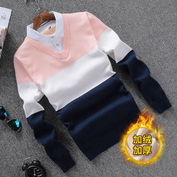 men's casual shirts shirt collar sweater autumn and winter fake two-piece korean-style v-neck long-sleeve knitwear bottoming fashion, White;black
men's casual shirts shirt collar sweater autumn and winter fake two-piece korean-style v-neck long-sleeve knitwear bottoming fashion, White;black