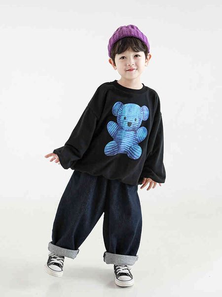 2022 new boy bear digital printing sweater spring round neck baby breathable long sleeve loose kids sweatshirt, Black
2022 new boy bear digital printing sweater spring round neck baby breathable long sleeve loose kids sweatshirt, Black