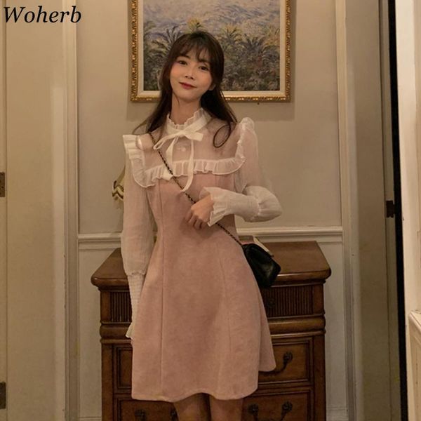 casual dresses woherb midi for women sweet preppy style a-line vestidos high waist patchwork stand neck ruffles flare sleeve robe dress, Black;gray
casual dresses woherb midi for women sweet preppy style a-line vestidos high waist patchwork stand neck ruffles flare sleeve robe dress, Black;gray