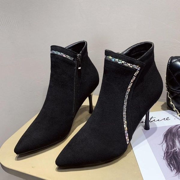 boots pointed toe ankle women pumps stiletto keep warm knight winter side zipper shoes zapatillas mujer, Black
boots pointed toe ankle women pumps stiletto keep warm knight winter side zipper shoes zapatillas mujer, Black