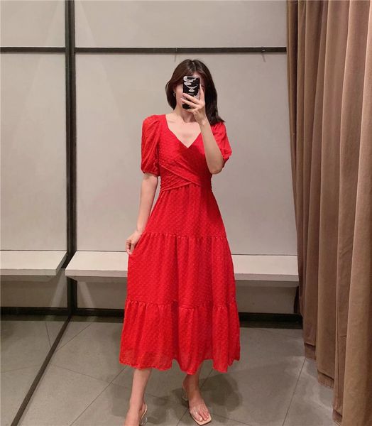 new women 2021 vintage bubble embroidery v neck cross straps midi dress fashion puff sleeves ruffled hem multicolor dresses hpyc 48on, Black;gray
new women 2021 vintage bubble embroidery v neck cross straps midi dress fashion puff sleeves ruffled hem multicolor dresses hpyc 48on, Black;gray