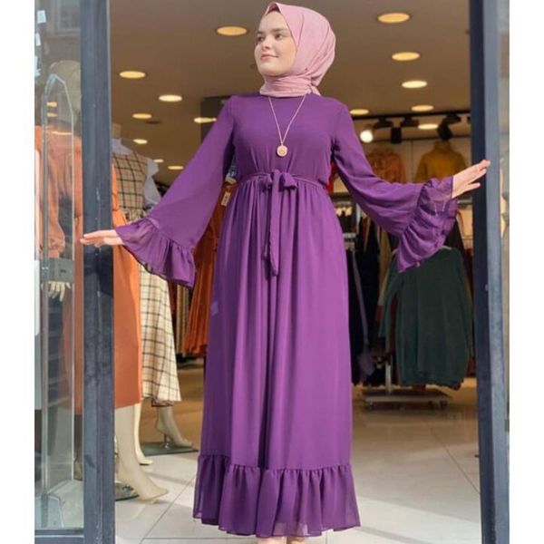 ethnic clothing 4 colors tie waistband muslim pleated abaya ruffled islamic long dress female flared sleeve musulman ensembles djellaba jilb, Red
ethnic clothing 4 colors tie waistband muslim pleated abaya ruffled islamic long dress female flared sleeve musulman ensembles djellaba jilb, Red