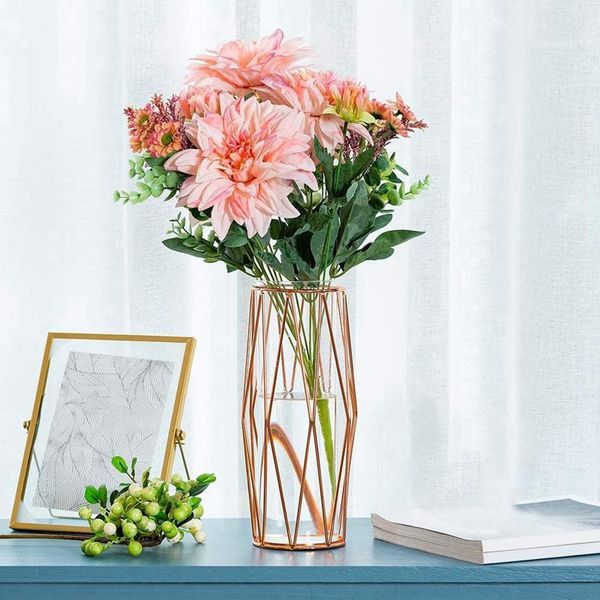 vases vase decorations for living room glass with metal rack stand, wedding home office-rose gold (11inch)
vases vase decorations for living room glass with metal rack stand, wedding home office-rose gold (11inch)