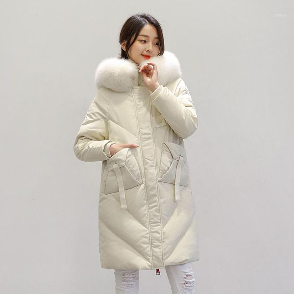 women's down & parkas 2021 white duck jacket women hooded real fur collar korean long coat female puffer warm 1777 kj2893, Black
women's down & parkas 2021 white duck jacket women hooded real fur collar korean long coat female puffer warm 1777 kj2893, Black