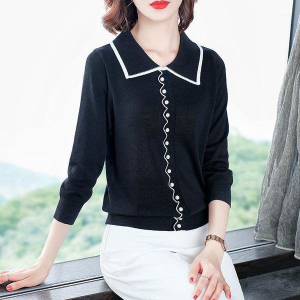 women long sleeve sweaters pullover 2 colors solid loose sweater autumn spring knitted bottoming women's, White;black
women long sleeve sweaters pullover 2 colors solid loose sweater autumn spring knitted bottoming women's, White;black