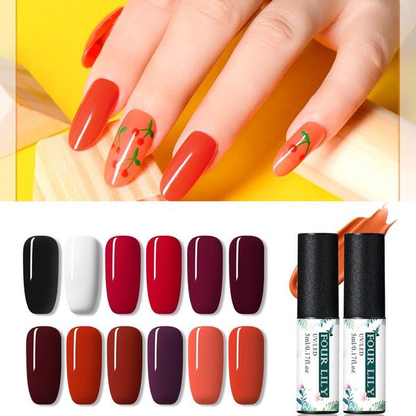 nail gel four lily 5ml red orange series polish art varnishes lacquer uv led long lasting soak off nails manicure, Red;pink
nail gel four lily 5ml red orange series polish art varnishes lacquer uv led long lasting soak off nails manicure, Red;pink