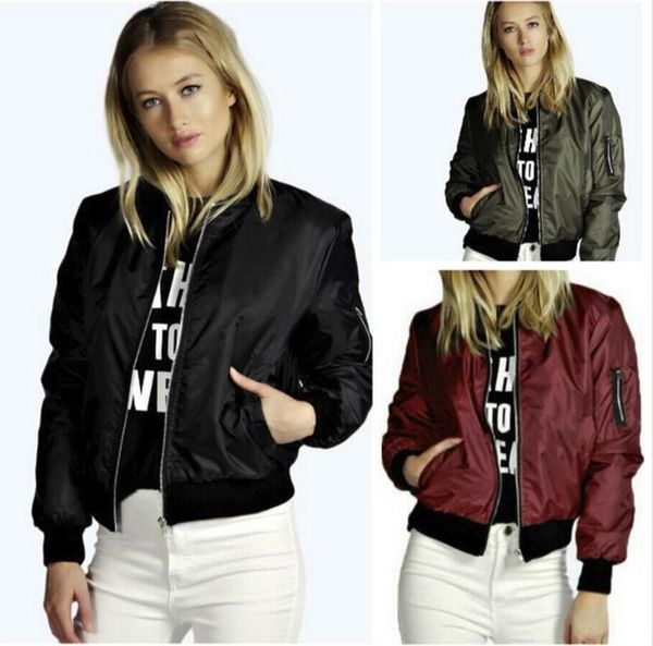 women's jackets 2021 autumn thin solid women casual zipper bomber jacket long sleeve coat female classic slim outerwears, Black;brown
women's jackets 2021 autumn thin solid women casual zipper bomber jacket long sleeve coat female classic slim outerwears, Black;brown