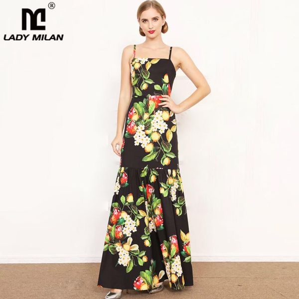 casual dresses women's runway spaghetti straps printed ruffles fashion long party prom maxi, Black;gray
casual dresses women's runway spaghetti straps printed ruffles fashion long party prom maxi, Black;gray
