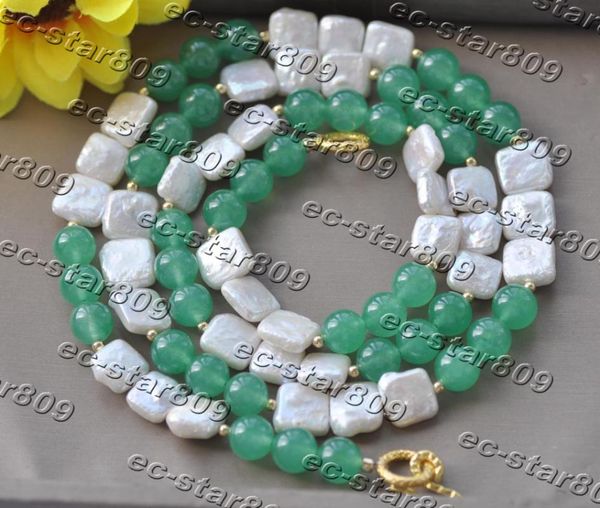 chokers z11232 35"-50" 12mm white square coin pearl round green jade bead necklace woman fashion jewelry, Golden;silver
chokers z11232 35"-50" 12mm white square coin pearl round green jade bead necklace woman fashion jewelry, Golden;silver