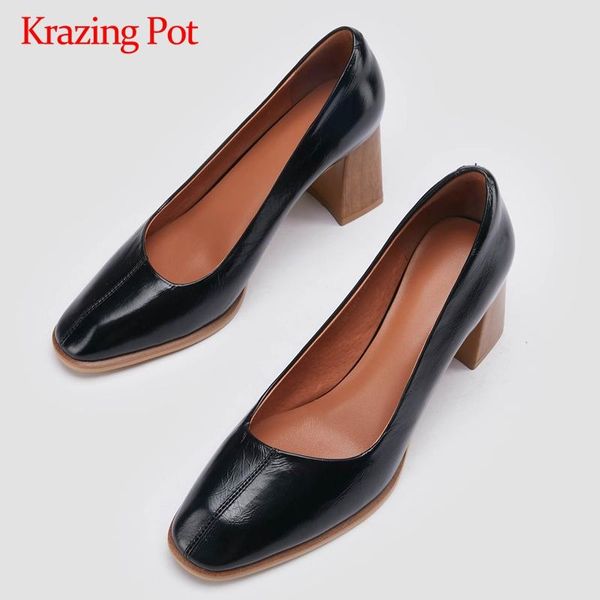 dress shoes krazing pot nightclub fashion full grain leather concise square toe thick high heel slip on elegant ladies noble women pumps l48, Black
dress shoes krazing pot nightclub fashion full grain leather concise square toe thick high heel slip on elegant ladies noble women pumps l48, Black