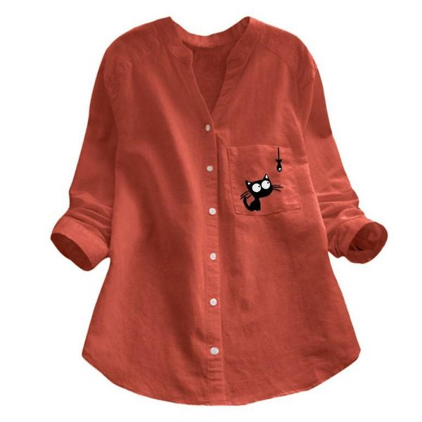 autumn blouse women long sleeve cotton linen womens and blouses for work elegant cat print shirt femme blusas mujer, White
autumn blouse women long sleeve cotton linen womens and blouses for work elegant cat print shirt femme blusas mujer, White