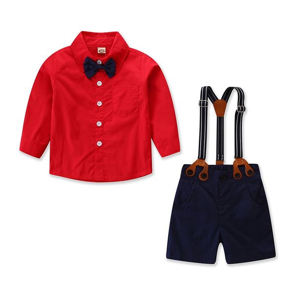 1-6y fashion infant kids baby boys gentleman clothes sets red bow long sleeve shirts +denim overalls pants, White
1-6y fashion infant kids baby boys gentleman clothes sets red bow long sleeve shirts +denim overalls pants, White