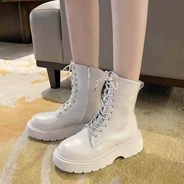 boots platform women shoes cross tied thick sole pu leather motorcycle black beige female footwear
boots platform women shoes cross tied thick sole pu leather motorcycle black beige female footwear