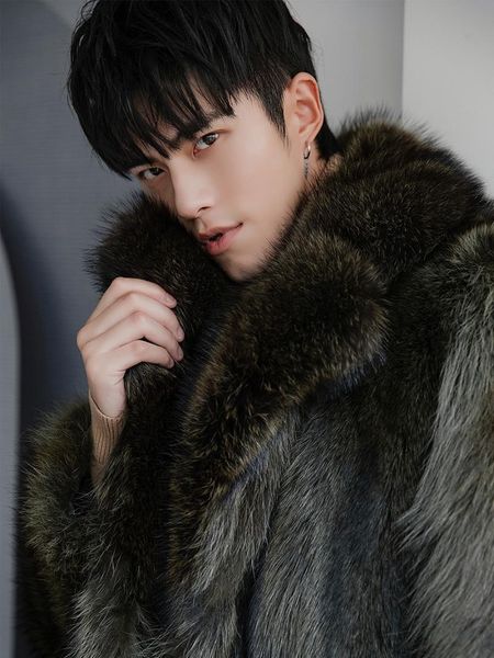 men's leather & faux winter real fur coat men long natural raccoon jacket warm luxury overcoat jackets 18150-2 kj3441, Black
men's leather & faux winter real fur coat men long natural raccoon jacket warm luxury overcoat jackets 18150-2 kj3441, Black