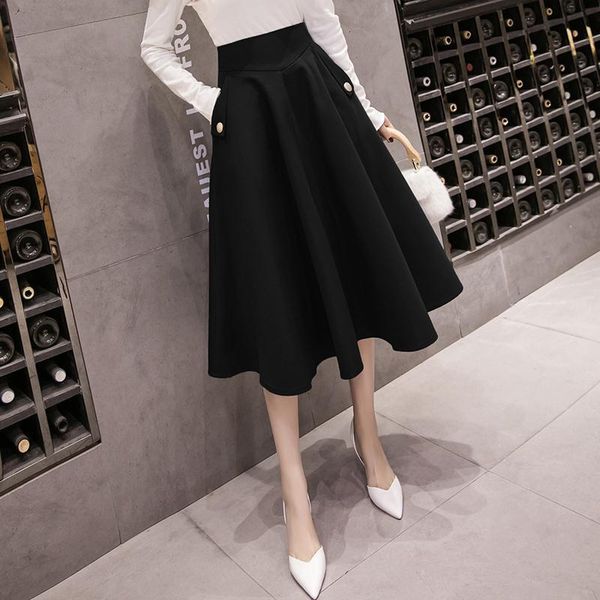 women 2021 autumn winter new fashion high waist midi female a line pleated ladies casual solid color skirts a282kvek, Black
women 2021 autumn winter new fashion high waist midi female a line pleated ladies casual solid color skirts a282kvek, Black