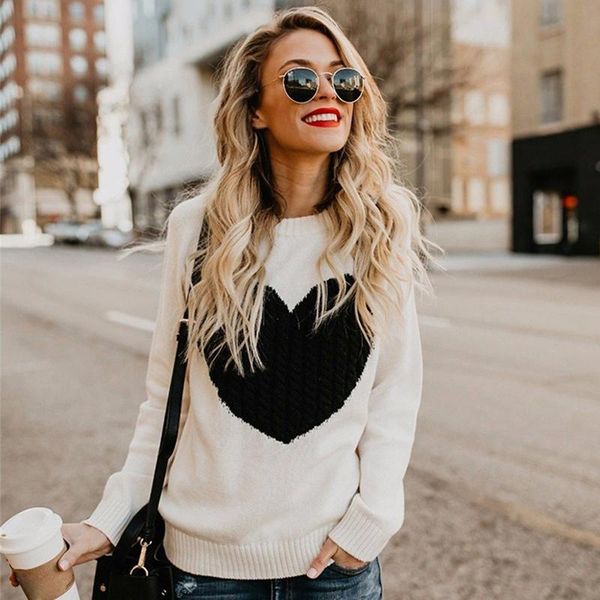 womens sweaters contrast color love heart pullovers autumn loose sweet knitted jumpers female casual knitting sweaters plus size, White;black
womens sweaters contrast color love heart pullovers autumn loose sweet knitted jumpers female casual knitting sweaters plus size, White;black