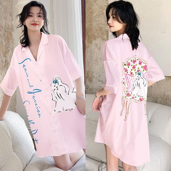 women's sleepwear 2021 satin chiffon summer women casual soft cartoon nightdress short sleeve lingere nightgown loose home wear, Black;red
women's sleepwear 2021 satin chiffon summer women casual soft cartoon nightdress short sleeve lingere nightgown loose home wear, Black;red