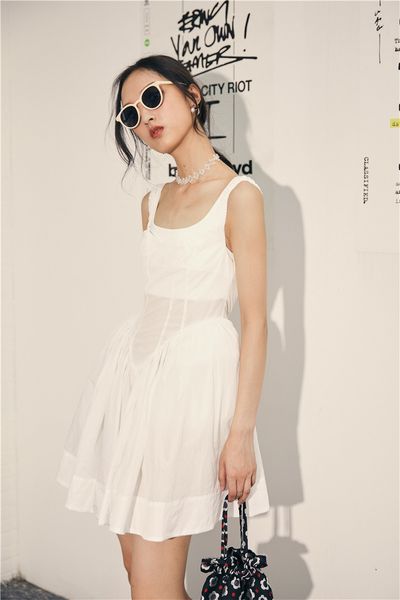 2021 new ballet style white tank summer ball gown ruffle mini women designer fitted short fashion iuci, Black;gray
2021 new ballet style white tank summer ball gown ruffle mini women designer fitted short fashion iuci, Black;gray