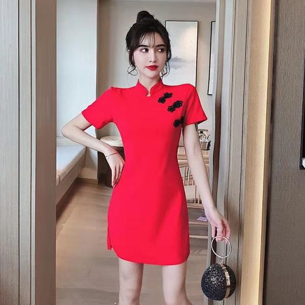 party dresses contracted modified cheongsam skirt retro collar button web celebrity anchorwoman wedding toast hip dress suit bag, White;black
party dresses contracted modified cheongsam skirt retro collar button web celebrity anchorwoman wedding toast hip dress suit bag, White;black