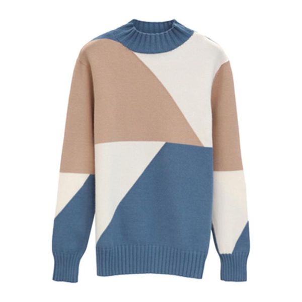 women's sweaters 2021 autumn winter women loose knitted pullover sweater fashion contrast color turtleneck, White;black
women's sweaters 2021 autumn winter women loose knitted pullover sweater fashion contrast color turtleneck, White;black