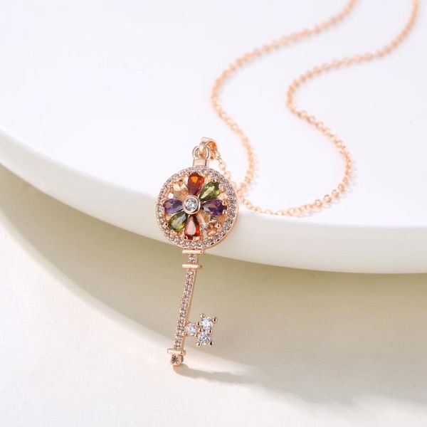 pendant necklaces trendy chokers necklace rose gold color colourful bohemia crystal key cz simple jewelry for women gift drop, Silver
pendant necklaces trendy chokers necklace rose gold color colourful bohemia crystal key cz simple jewelry for women gift drop, Silver