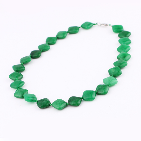pendant necklaces fyjs unique handmade rhombus shape green agates choker necklace ethnic style jewelry, Silver
pendant necklaces fyjs unique handmade rhombus shape green agates choker necklace ethnic style jewelry, Silver