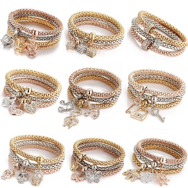 charm bracelets 3 pc popcorn elasticity bracelet for women fashion gold silver color butterfly rhinestone metallic jewelry gift, Golden;silver
charm bracelets 3 pc popcorn elasticity bracelet for women fashion gold silver color butterfly rhinestone metallic jewelry gift, Golden;silver