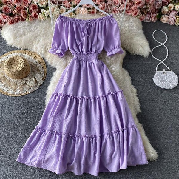 casual dresses 2021 spring summer vintage puff sleeve dress a line slash neck chiffon pullover mid-calf women elastic waist black, Black;gray
casual dresses 2021 spring summer vintage puff sleeve dress a line slash neck chiffon pullover mid-calf women elastic waist black, Black;gray