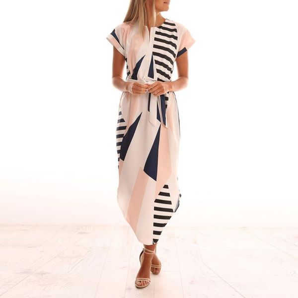 casual dresses women's summer dress geometric print a-line long with belt v neck dressess short sleeve sundress robe femme, Black;gray
casual dresses women's summer dress geometric print a-line long with belt v neck dressess short sleeve sundress robe femme, Black;gray
