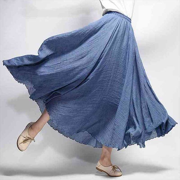 elegant high waist linen womens skirts maxi summer casual elastic 2 layers saia feminina, Black
elegant high waist linen womens skirts maxi summer casual elastic 2 layers saia feminina, Black