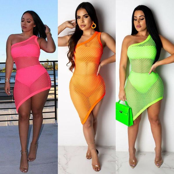 women's swimwear style women cover-ups irregular one shoulder beach mini dress fishnet mesh bikini cover up bathing fashion, White;black
women's swimwear style women cover-ups irregular one shoulder beach mini dress fishnet mesh bikini cover up bathing fashion, White;black